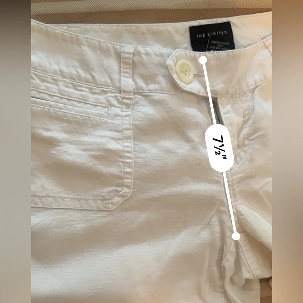 The Limited White Wide-Leg Linen Pants with Patch Pockets - Picture 7 of 8